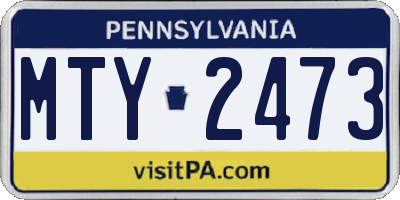 PA license plate MTY2473
