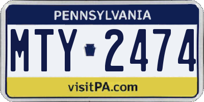 PA license plate MTY2474