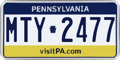 PA license plate MTY2477