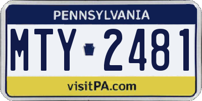 PA license plate MTY2481