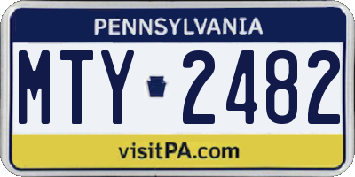 PA license plate MTY2482