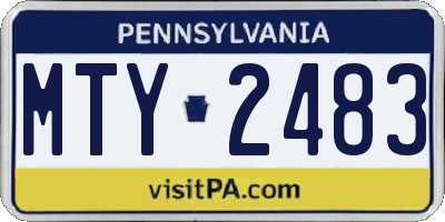 PA license plate MTY2483