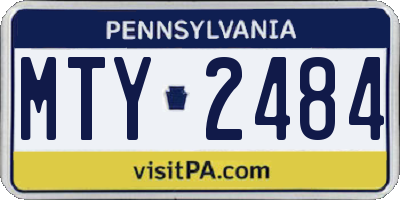 PA license plate MTY2484