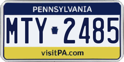 PA license plate MTY2485
