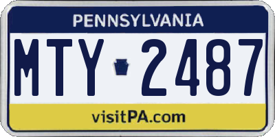 PA license plate MTY2487