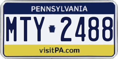 PA license plate MTY2488