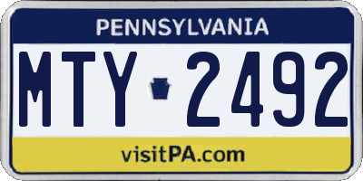 PA license plate MTY2492