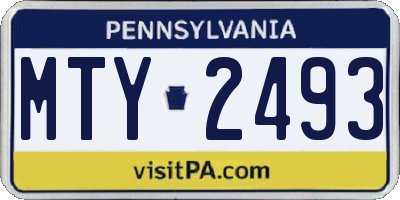 PA license plate MTY2493