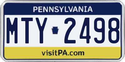 PA license plate MTY2498