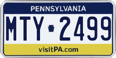 PA license plate MTY2499