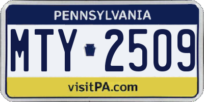 PA license plate MTY2509