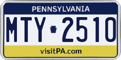 PA license plate MTY2510