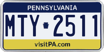 PA license plate MTY2511