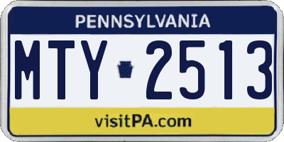 PA license plate MTY2513