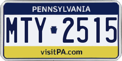 PA license plate MTY2515