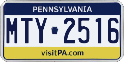 PA license plate MTY2516
