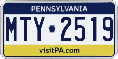PA license plate MTY2519