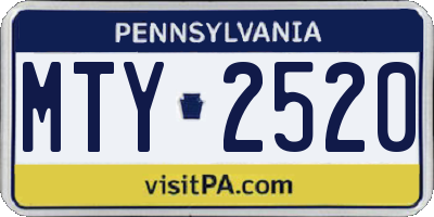 PA license plate MTY2520