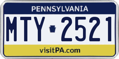PA license plate MTY2521