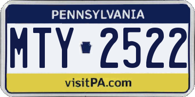 PA license plate MTY2522
