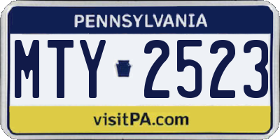 PA license plate MTY2523