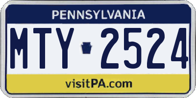 PA license plate MTY2524