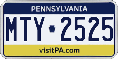 PA license plate MTY2525