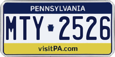 PA license plate MTY2526