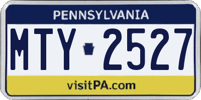 PA license plate MTY2527