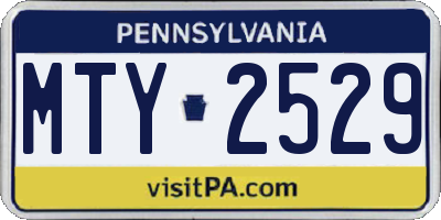 PA license plate MTY2529