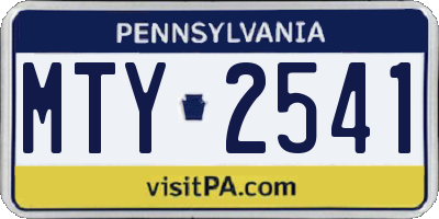 PA license plate MTY2541