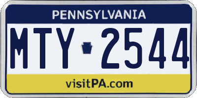 PA license plate MTY2544