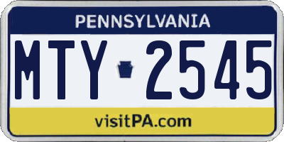PA license plate MTY2545