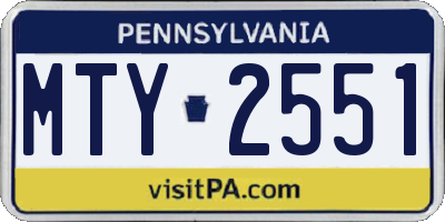 PA license plate MTY2551
