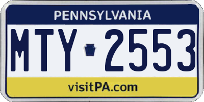 PA license plate MTY2553