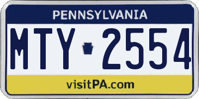PA license plate MTY2554