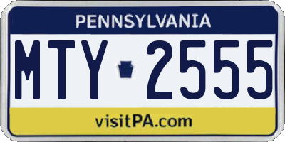PA license plate MTY2555
