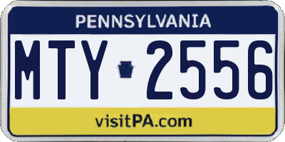 PA license plate MTY2556