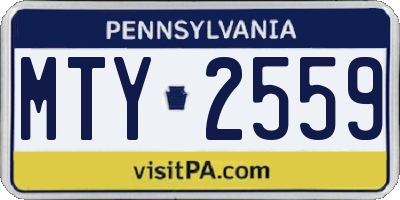 PA license plate MTY2559