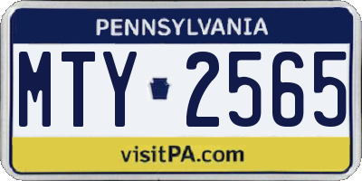 PA license plate MTY2565