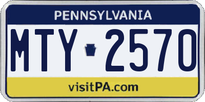 PA license plate MTY2570