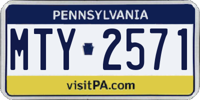 PA license plate MTY2571