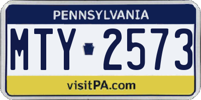 PA license plate MTY2573