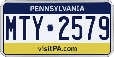 PA license plate MTY2579