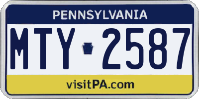 PA license plate MTY2587