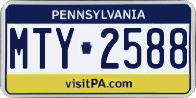 PA license plate MTY2588