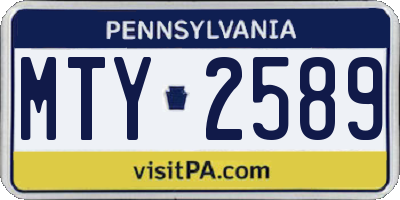 PA license plate MTY2589