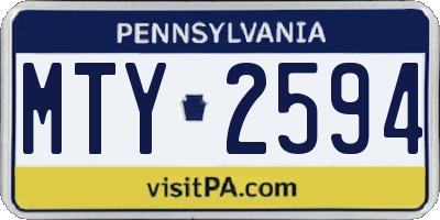 PA license plate MTY2594