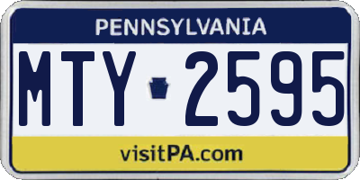 PA license plate MTY2595