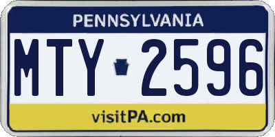 PA license plate MTY2596